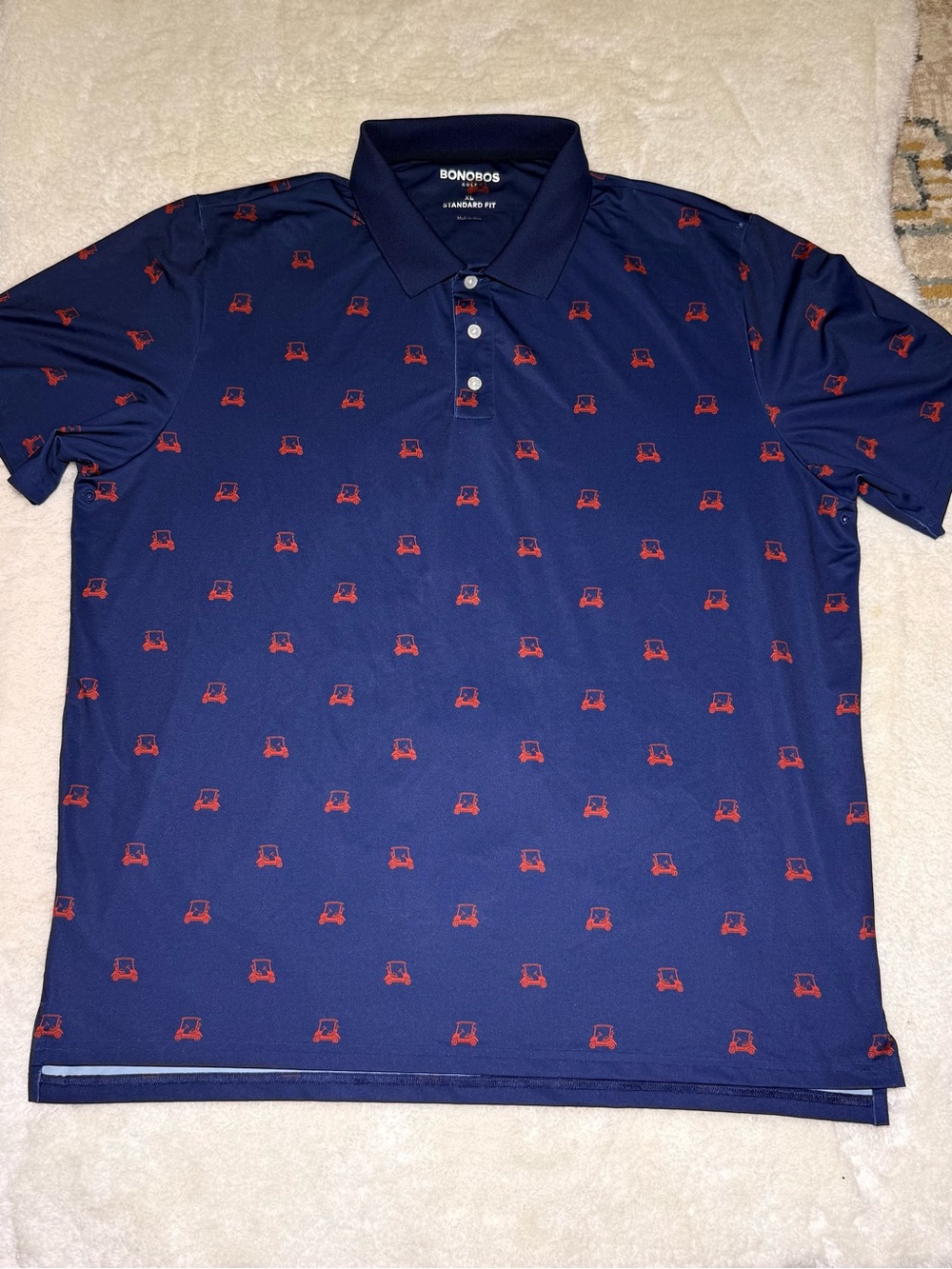 Bonobos The Tour Golf Polo Men standard fit size XL golf cart print